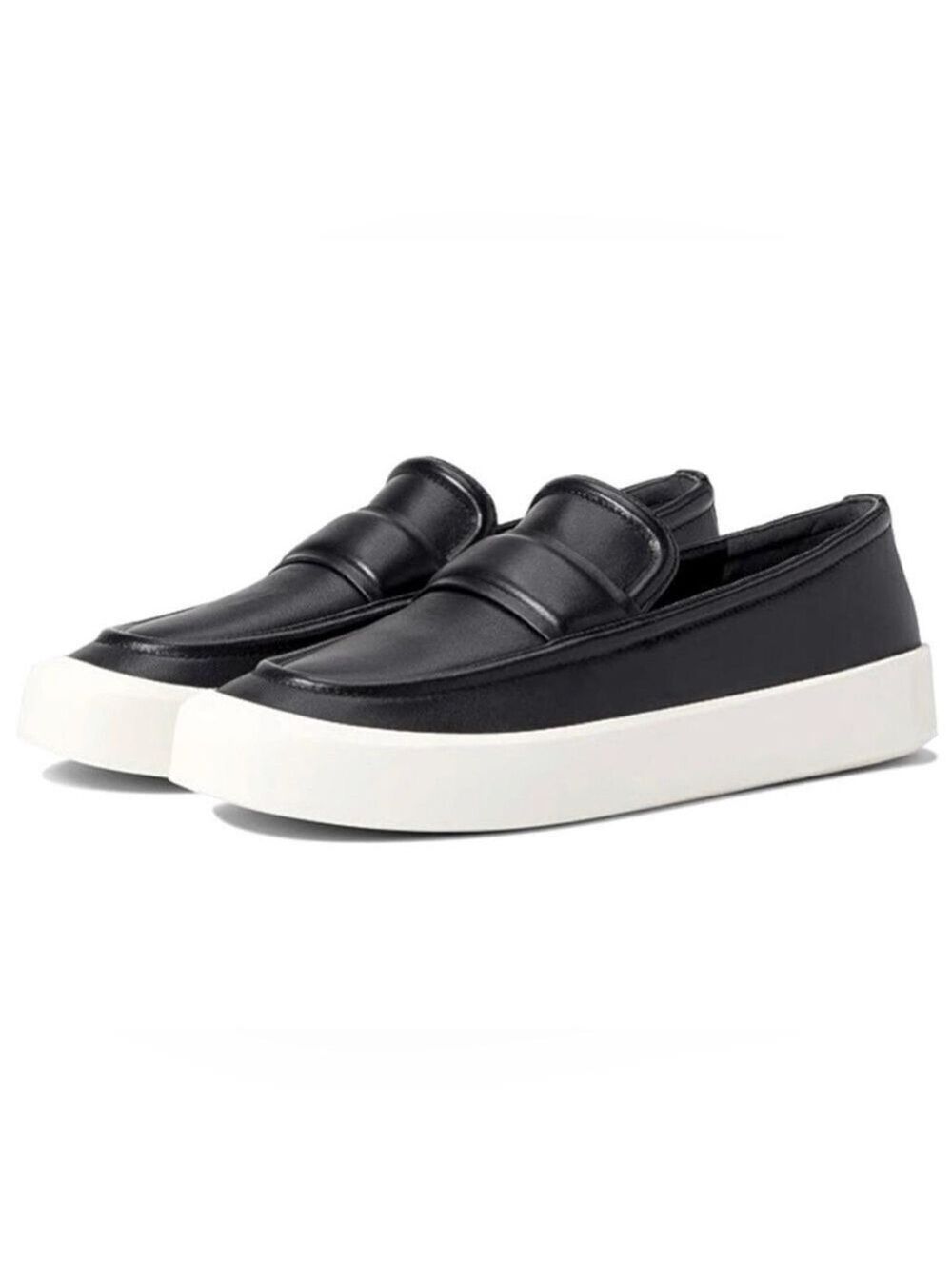 Vince Ghita Black Leather Platform Loafer Sneakers - NWT